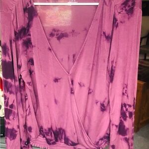Beautiful, flattering Top, American Eagle,  Purple Tie-Dye Blouse